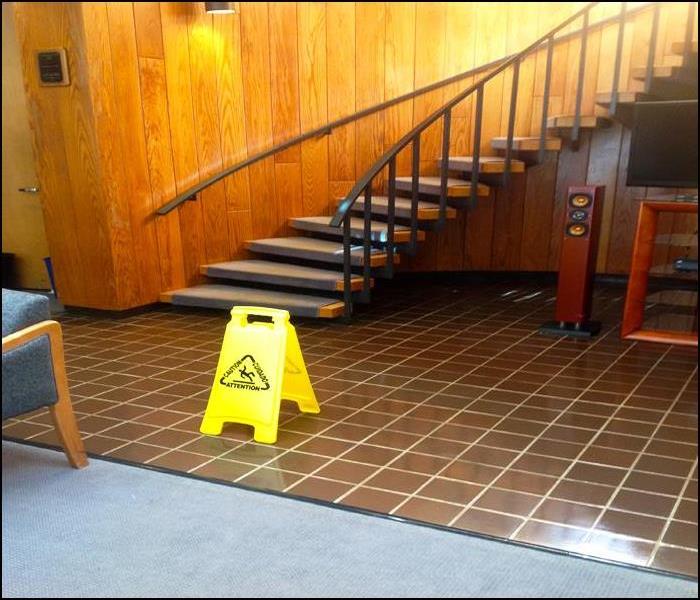 tile and carpet flooring in a commercial building